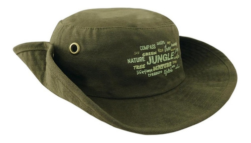 Sombrero Safari Jungle Verde Olivo 100% Algodón + Envio