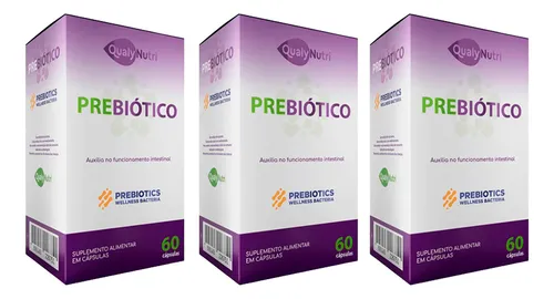 3 prebióticos Qualynutri Intestine Function Sabor sin sabor, 500 mg, 60 cápsulas