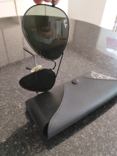 Óculos De Sol Ray-ban Aviator Classic 3025 Viator Verde-escuro Preto Preto (Usado)