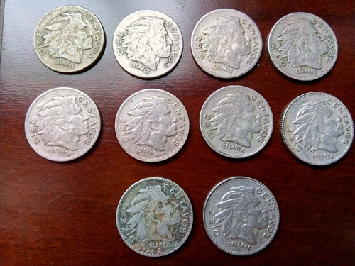 Monedas 10 Centavos Colombia, Varios Años.