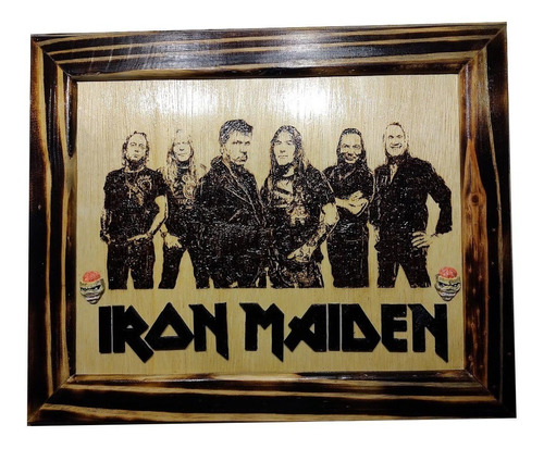 Quadro Iron Maiden - Pirografia 