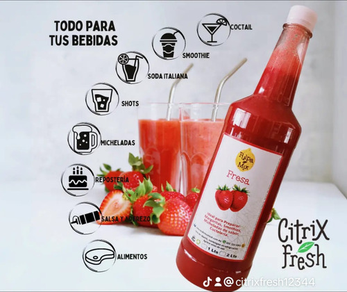 Mix Pulpa Mango 100% Natural Citrixfresh Cocteleria 1 Ltr