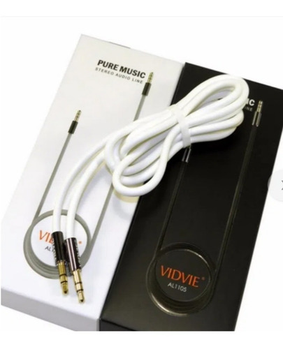 Cable Auxiliar Plug 3,5mm Vidvie Al1105 Sonido Stereo 1.5 Mt