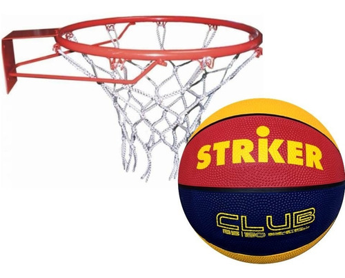 Aro De Basquet Nº5 + Pelota De Basket Striker Nº5 Tricolor