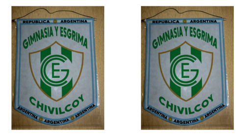 Banderin Chico 13cm Gimnasia Y Esgrima Chivilcoy