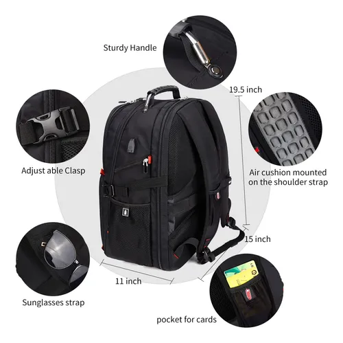 Mochila De Viaje Para Portátil Sherradoo, Extra Grande, 52 L