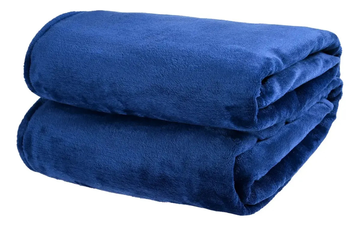 Suave Cobija Frazada Polar Muchos Colores Color Azul marino Diseño de la tela Liso