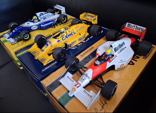 F1 Mclaren Mp4/5b, Lotus 97t Mônaco Ayrton Senna 1/18 Amarelo