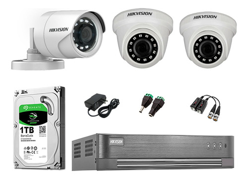 Kit 3 Camaras De Seguridad Hikvision Full Hd 1080p Disco1tb