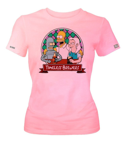 Camiseta Simpson Homero Y Bender Desencanto Bean Mujer Ikrd