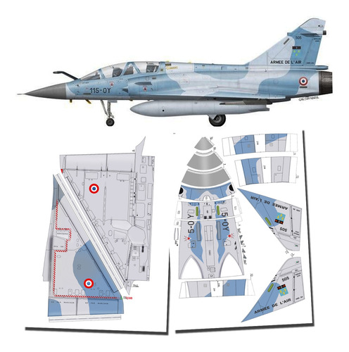 Mirage 2000d Escala 1.33 Formato Papercraft