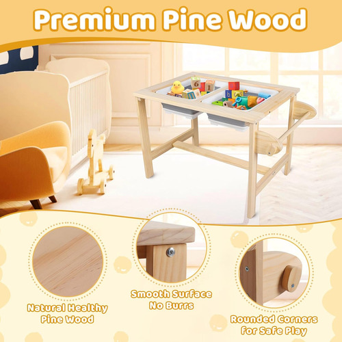Mesa Sensorial Para Niños Pequeños, Juego De Mesa Y Silla Co