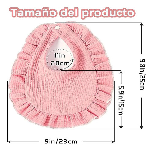Baberos De Algodón Para Bebé 5 Piezas Suaves Y Absorbentes