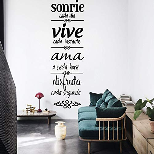 Sonrie Vive Ama Pegatinas De Pared, Vinilo Versos Decoración