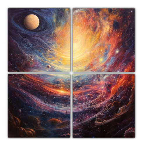 140x140cm Cuadro Decorativo Épico Universo Vía Láctea