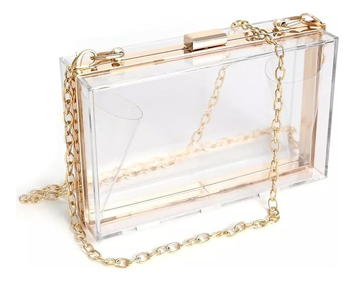 Bolso De Noche Mujer Para Fiesta Transparente Con Cadena