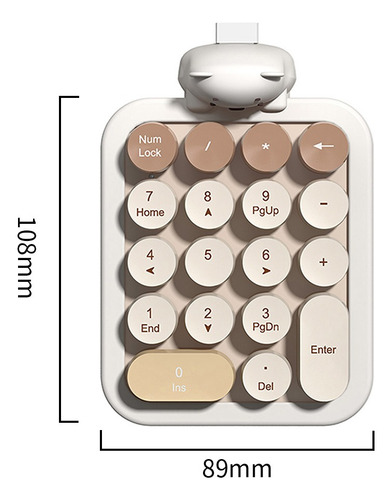 Teclado Numérico Mofii 052 Little Bear En Té Con Leche