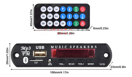 Modulo Reproductor De Audio Bluetooth Mp3