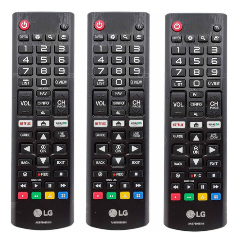 Kit de control remoto LG Akb75675304 3 que reemplaza al Akb75095315 Negro