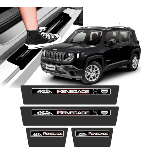 Adesivo Jeep Renegade 2015 A 2020 Protetor Soleira Preto