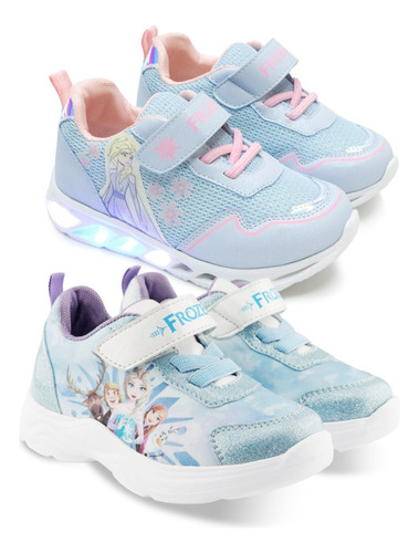 Tenis Original Disney Frozen Con Luces Para Niña 2 Pares