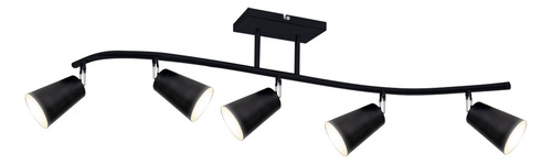 Lampara Aplique Barral Techo Moderno 5 Luces Spot Movil E27 Estructura Negro