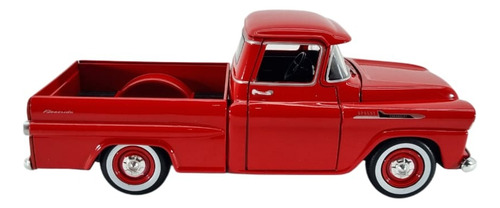 1958 Chevy Apache Fleetside Pickup Esc. 1:24 Motormax Roja Rojo
