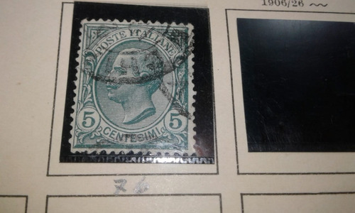 Estampilla Italia - Y.t. 76 -1906 V.e. Iii- 5 Cent. Verde