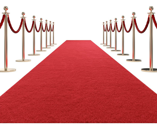 Alfombra De Pasillo Roja Extra Gruesa Eventos, 3x10 Pie...