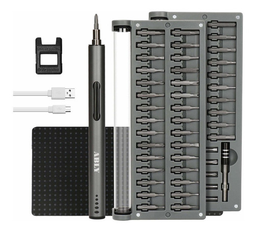 Ably Mini Destornillador Electrico Con 55 Puntas De Precisio