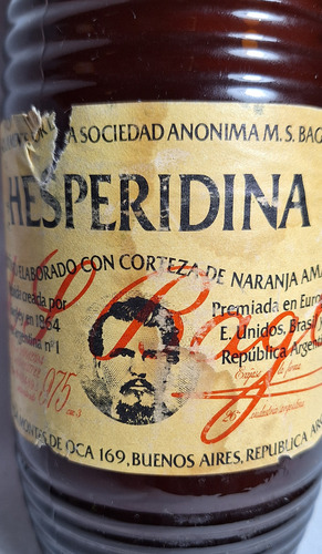 Botella Vacía Hesperidina Bagley Año 1964 (Usado)