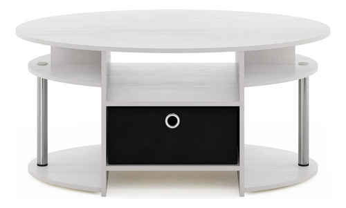 Mesa De Centro Ovalada Con Repositorio, Diseño Simple Jaya