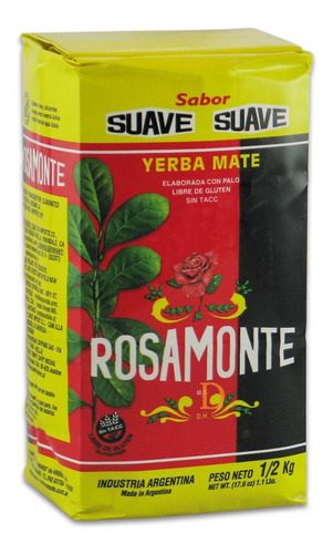 Erva Mate Rosamonte Yerba Padrão Argentino Suave 500g