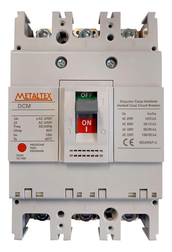 Disjuntor Caixa Moldada Tripolar 800 Amperes Modelo Dcm