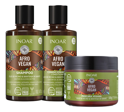 Kit Inoar Afro Vegan Trio (3 Produtos) Blz