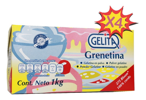 Grenetina Gelita Ps De Cerdo (pack 4 Pzs)