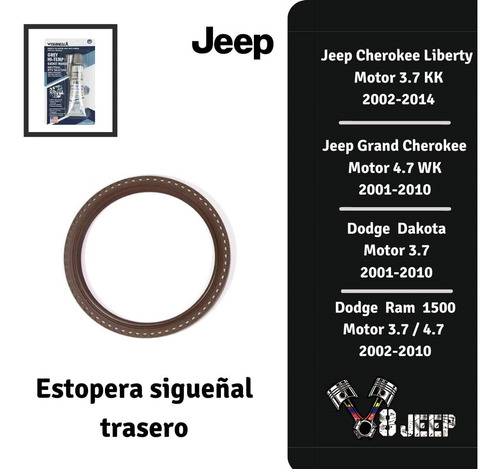 Estopera Cigueñal Trasera Jeep Grand Cherokee 4.7 3.7