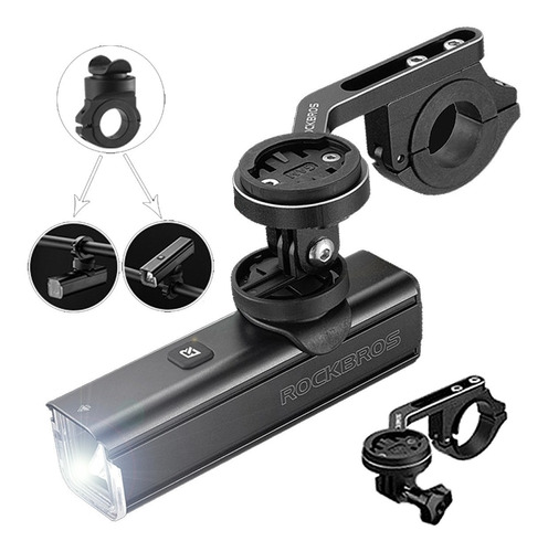 Luz Delantera Rockbros 1000 Lumens + Soporte Luz, Gps, Gopro