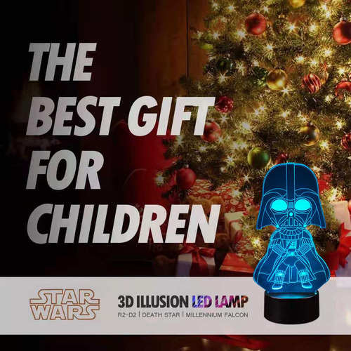 Lampara De Mesa 3 Patrones 3d De Star Wars Yoda