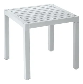 Mesa De Plastico 75x75 Cm Desmontable Cuadrada Baru Color Gris Claro