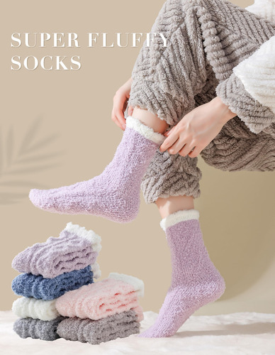 Calcetines Para Mujer, Cálidos Y Suaves Y Esponjosos,