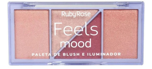 Paleta De Blush E Iluminador Feels Mood Ruby Rose Hb7529-2