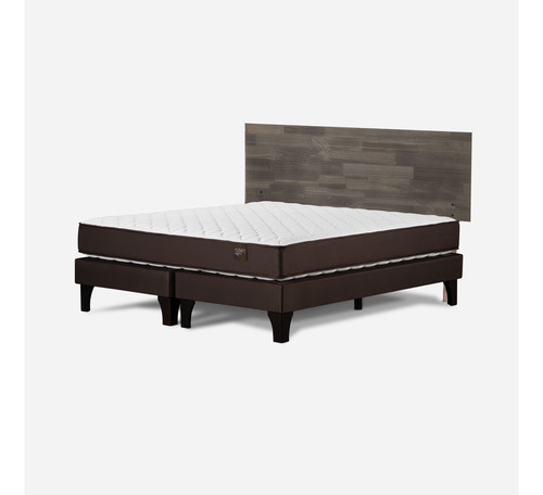 Cama Ergo T New 2 Plazas B. Dividida +respaldo Tabor Grafito