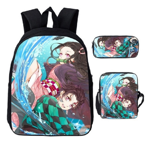 3 Piezas Mochila Demon Slayer Kamado Nezuko Bolsa De Almu 48