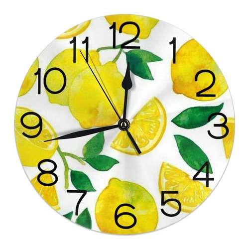 Decoración Del Hogar Acuarela Limón Fruta  No Reloj D...