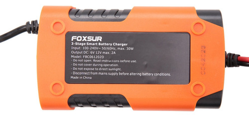 Cargador De Batería De Coche Foxsur, 6 V, 12 V, 2a, 3 Etapas