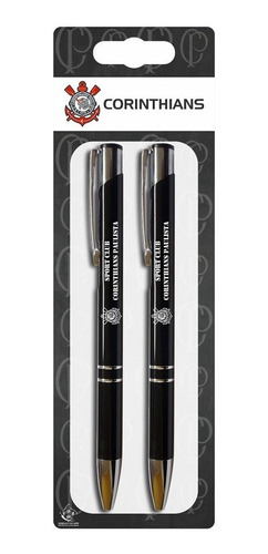 Imagem 1 de 1 de Conj Caneta E Lapiseira Preto - Corinthians - Cebola 1265