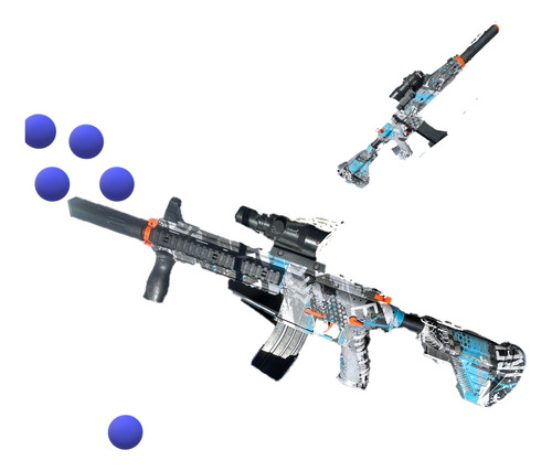 Rifle Automático Lanza Hidrogel Recargable M416 Azul Extream