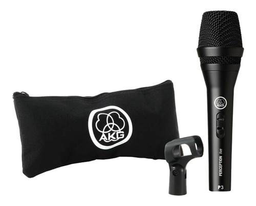 Microfone AKG P3 S dinâmico cardióide preto