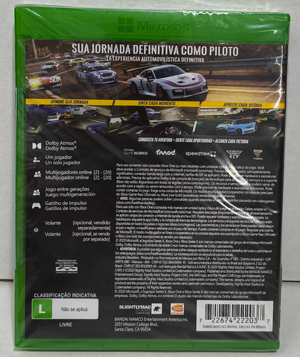 Jogo Project Cars 3 Xbox One E Series X Mídia Física Bandai (Usado)